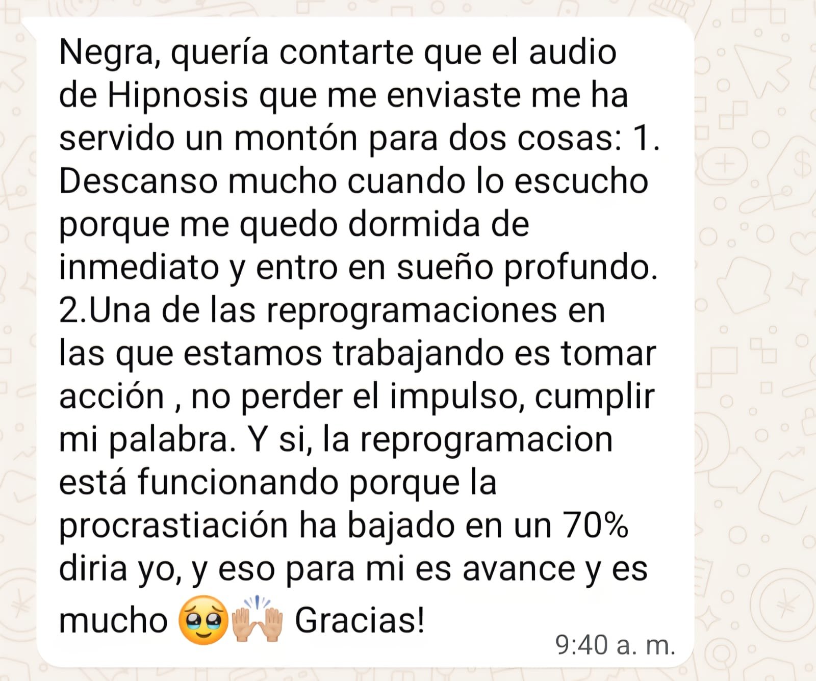 Testimonio de reprogramación 5